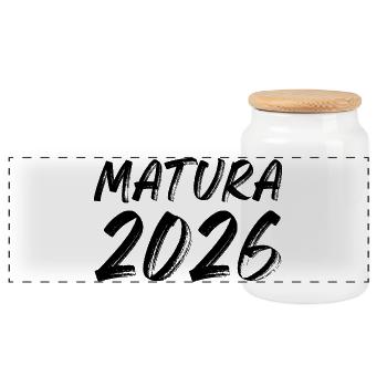 Maturité 2026 - Boîte à biscuits avec couvercle en bois - blanc - Devant
