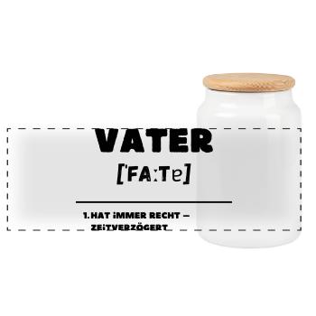 Father Definition Is Always Right Delayed - Panoramic Cookie Jar with Wooden Lid - white - Front
