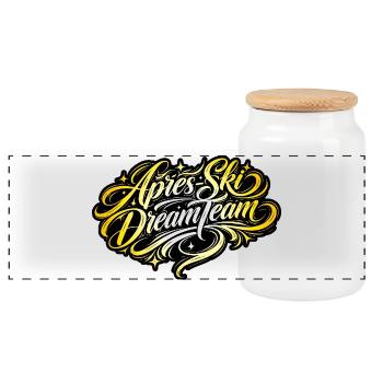 Après Ski Dream Team - Boîte à biscuits avec couvercle en bois - blanc - Devant
