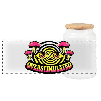 Overstimulated Psychedelic Eyes - Panorama Keksdose mit Holzdeckel - Weiß - Vorne