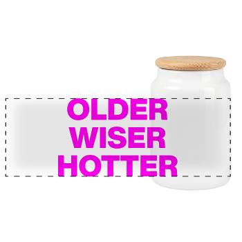 PLUS VIEUX, PLUS SAGE PLUS SEXY, CADEAU D’ANNIVERSAIRE - Boîte à biscuits avec couvercle en bois - blanc - Devant