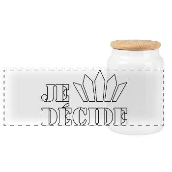 JE DÉCIDE. - Boîte à biscuits avec couvercle en bois - blanc - Devant