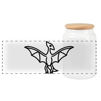 ptérodactyle - Boîte à biscuits avec couvercle en bois - blanc - Devant