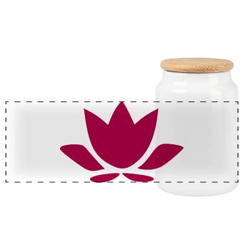 Fleur de lotus Symboles de yoga Fleurs de lotus - Boîte à biscuits avec couvercle en bois - blanc - Devant
