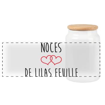 Noces de Lilas 63 ans de mariage - Boîte à biscuits avec couvercle en bois - blanc - Devant