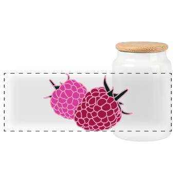 Pop Art du Duo Framboise - Boîte à biscuits avec couvercle en bois - blanc - Devant