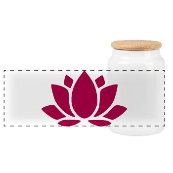 Lotus Flower Lotus Flower Red Flower Flower Gift - Panoramic Cookie Jar with Wooden Lid - white - Front