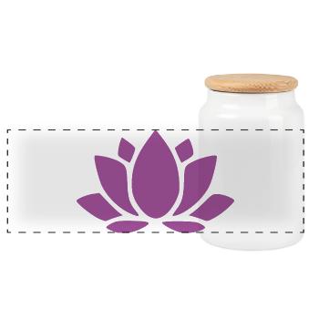 Lotus Flower Lotus Flower Flower Violet Blossom Yoga - Panoramic Cookie Jar with Wooden Lid - white - Front