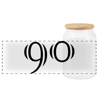 90. 90 JAHRE. 90-JÄHRIGES JUBILÄUM. 90-JÄHRIGES JUBILÄUM. - Panorama Keksdose mit Holzdeckel - Weiß - Vorne