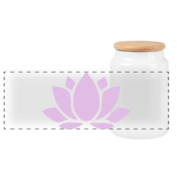 Lotus Flower Lotus Flower Violet Flower Flower Yoga - Panoramic Cookie Jar with Wooden Lid - white - Front