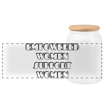 Les femmes autonomes soutiennent les femmes - Boîte à biscuits avec couvercle en bois - blanc - Devant