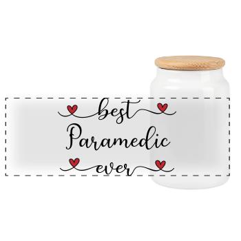 Meilleur ambulancier du monde - Boîte à biscuits avec couvercle en bois - blanc - Devant