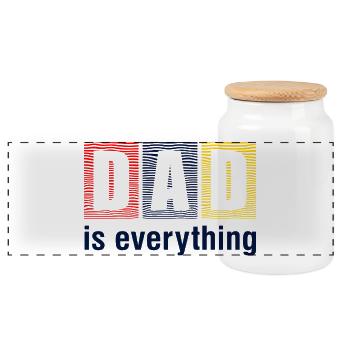Dad Is Everything Shirt - Panoramic Cookie Jar with Wooden Lid - white - Front