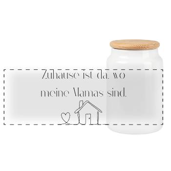 Zuhause ist da, wo meine Mamas sind - Panorama Keksdose mit Holzdeckel - Weiß - Vorne