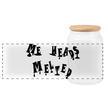 Me heads melted - Panoramic Cookie Jar with Wooden Lid - white - Front
