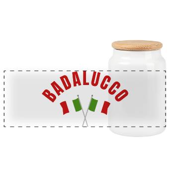 Blason des drapeaux italiens de Badalucco - Boîte à biscuits avec couvercle en bois - blanc - Devant