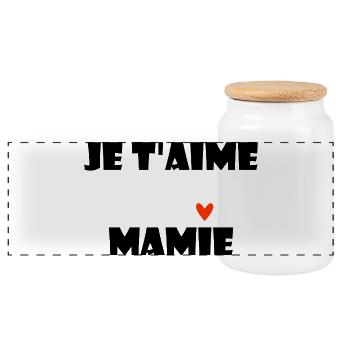 MAMIE. MAMAN. GRAND-MERE. FÊTE DES MÈRES - Boîte à biscuits avec couvercle en bois - blanc - Devant