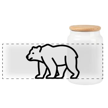 ours - Boîte à biscuits avec couvercle en bois - blanc - Devant