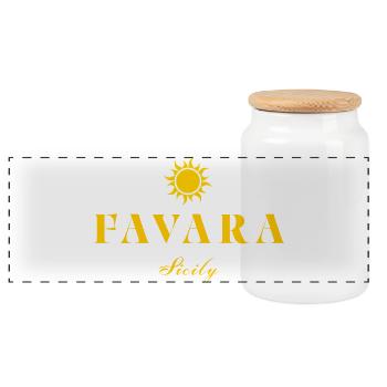 Favara, Sicile - Boîte à biscuits avec couvercle en bois - blanc - Devant