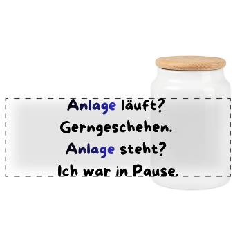 Instandhaltung T-Shirt Lustiges Geschenk Handwerk! - Panorama Keksdose mit Holzdeckel - Weiß - Vorne