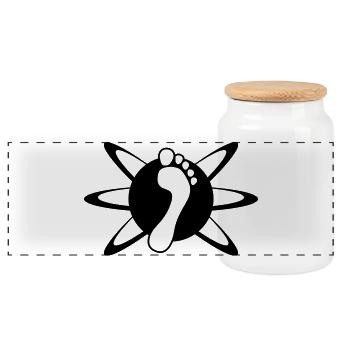 celebrate barefoot - barfuß feiern 2 - Panorama Keksdose mit Holzdeckel - Weiß - Vorne
