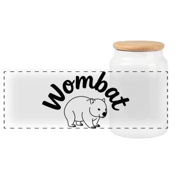 Wombat - Panorama Keksdose mit Holzdeckel - Weiß - Vorne