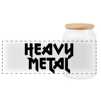 Heavy-Metal-Logo T-Shirt - Panorama Keksdose mit Holzdeckel - Weiß - Vorne