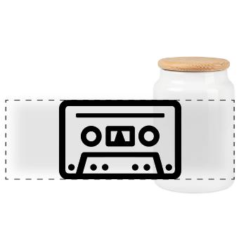Kassette - Panorama Keksdose mit Holzdeckel - Weiß - Vorne