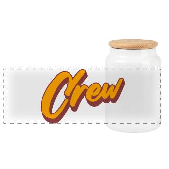 crew - Panoramic Cookie Jar with Wooden Lid - white - Front