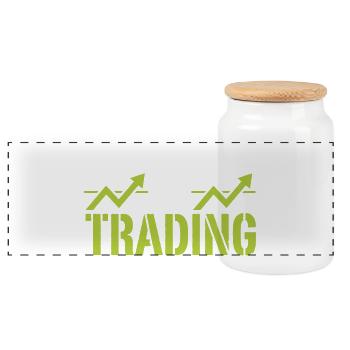 I'd rather be Trading | Krypto Aktien Trader - Panorama Keksdose mit Holzdeckel - Weiß - Vorne