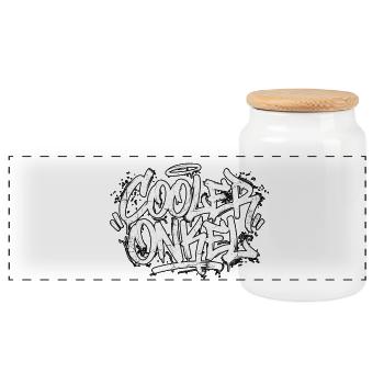 Cooler Onkel Handschrift Graffiti - Panorama Keksdose mit Holzdeckel - Weiß - Vorne