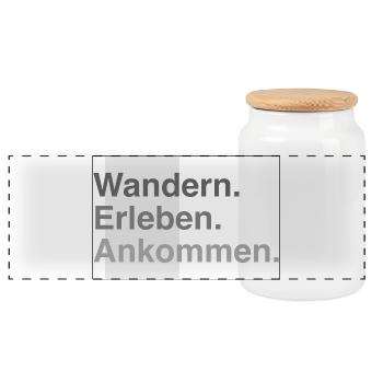 Wandern erleben - Panorama Keksdose mit Holzdeckel - Weiß - Vorne