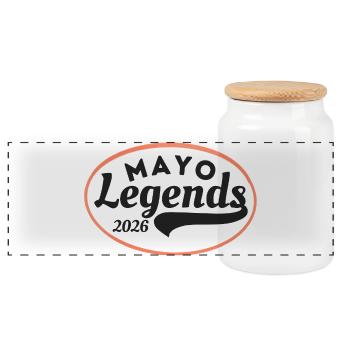 Mayo Legends 2026 - Panorama Keksdose mit Holzdeckel - Weiß - Vorne