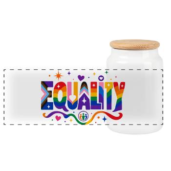 Déclaration d’égalité pour l’organisation CSD des fans de la Fierté - Boîte à biscuits avec couvercle en bois - blanc - Devant