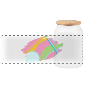 Design abstrait pastel - Boîte à biscuits avec couvercle en bois - blanc - Devant
