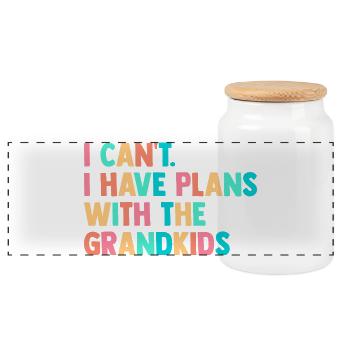 I Cant I Have Plans With The Grandkids Grandma Nan - Panorama Keksdose mit Holzdeckel - Weiß - Vorne