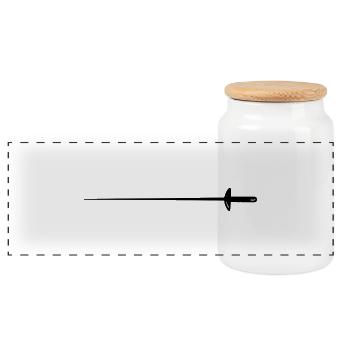 fencing fights floret sword parry samurai10 - Panoramic Cookie Jar with Wooden Lid - white - Front