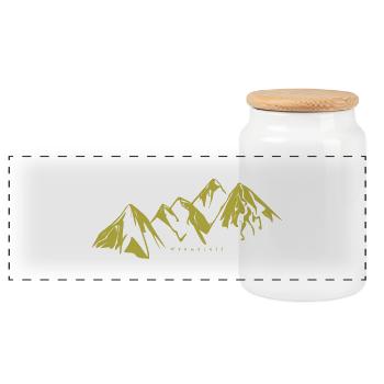 Berge - Panorama Keksdose mit Holzdeckel - Weiß - Vorne