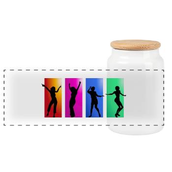 danse de ballerine ballet danse danseur danseuse yoga45 - Boîte à biscuits avec couvercle en bois - blanc - Devant