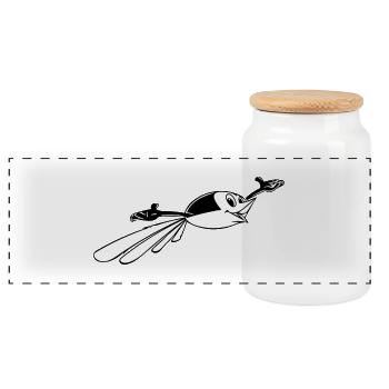 Watoo 2 - Boîte à biscuits avec couvercle en bois - blanc - Devant