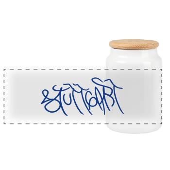 Stuttgart dans le style graffiti - Boîte à biscuits avec couvercle en bois - blanc - Devant