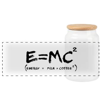 Coffee Energy Formula Geek Humor - Panoramic Cookie Jar with Wooden Lid - white - Front