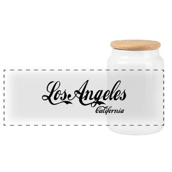 los angeles california - Panorama Keksdose mit Holzdeckel - Weiß - Vorne
