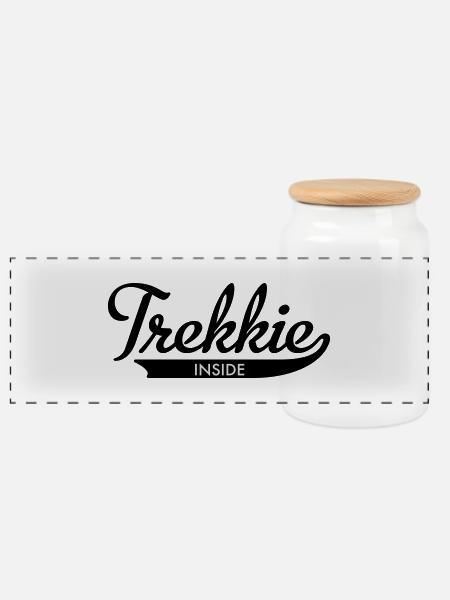 trekkie inside - Panorama Keksdose mit Holzdeckel - Weiß