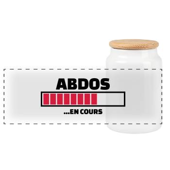 abdos en cours (v.2) - Boîte à biscuits avec couvercle en bois - blanc - Devant