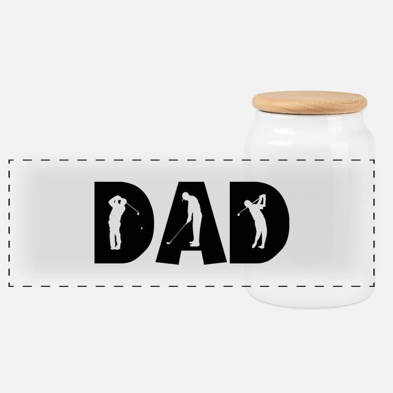 Golf Dad - Panorama Keksdose mit Holzdeckel - Weiß
