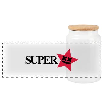 superstar - Boîte à biscuits avec couvercle en bois - blanc - Devant