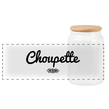 Choupette - Boîte à biscuits avec couvercle en bois - blanc - Devant