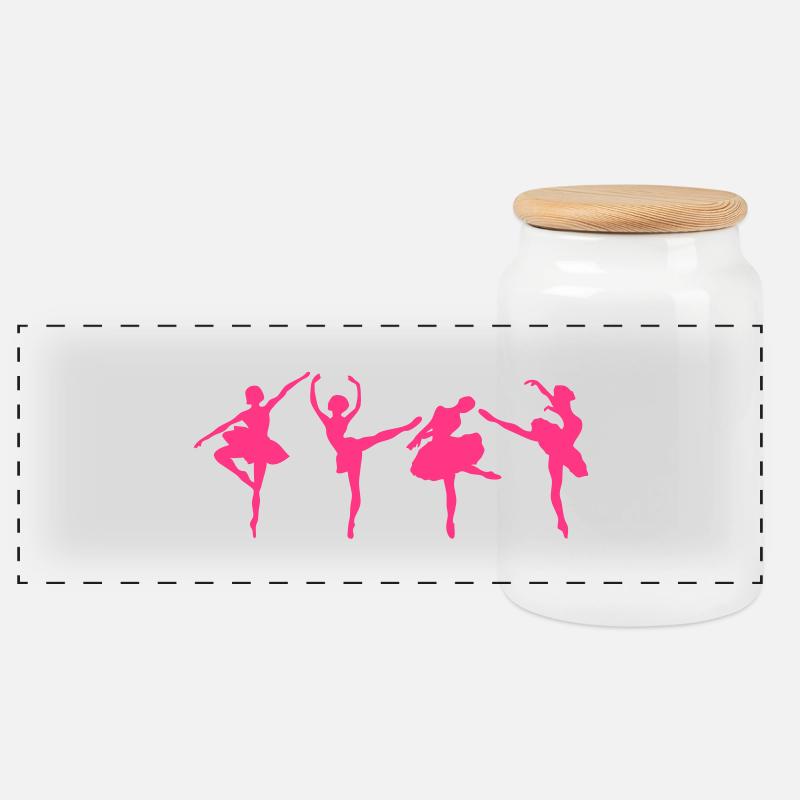 Ballett-Tänzerin dancer17 - Panorama Keksdose mit Holzdeckel - Weiß