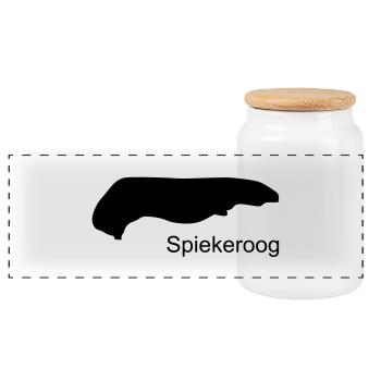 spiekeroog - Panorama Keksdose mit Holzdeckel - Weiß - Vorne